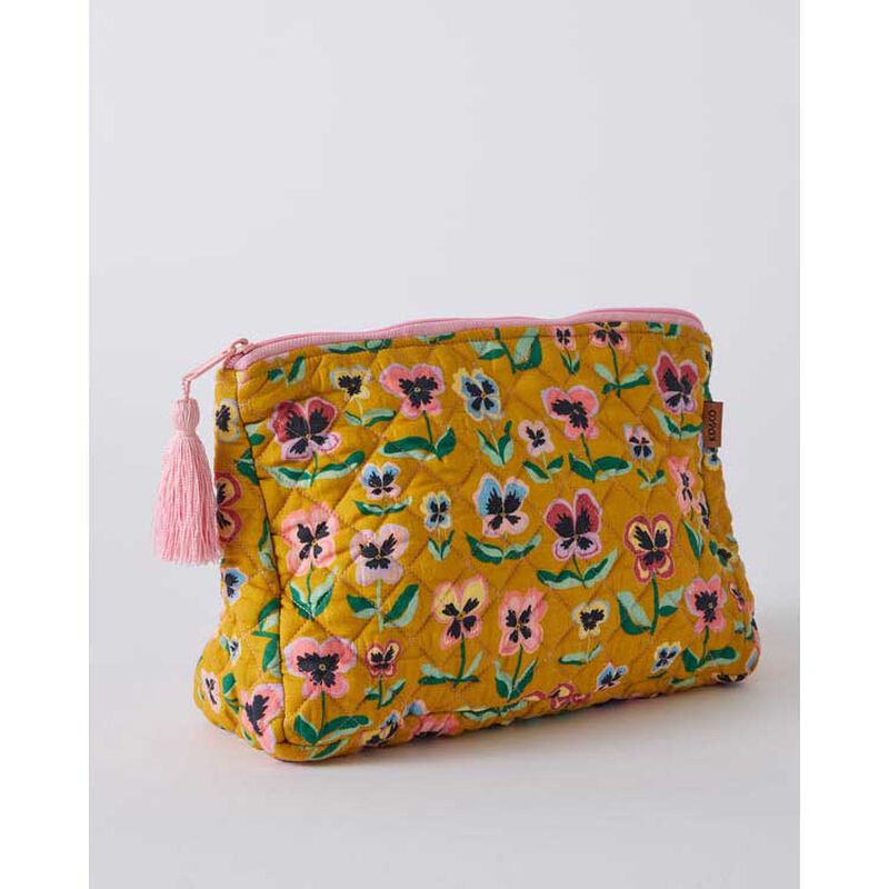 Kip&Co Pretty Pansy Quilted Cotton Toiletry Purse One Size image number 2
